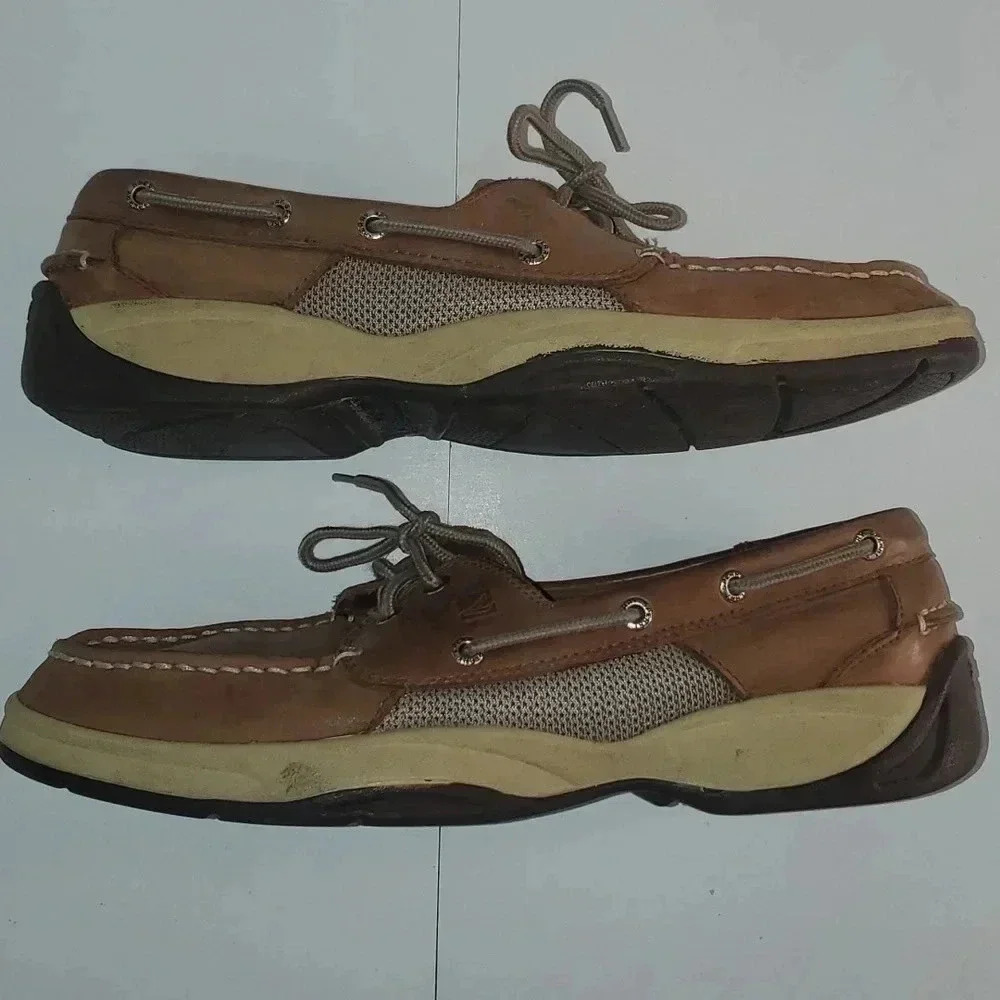 Sperry Intrepid 2 Eye Boat Shoe Moc Silhouette Dark Tan Sz 11.5 M Mens - Picture 7 of 12